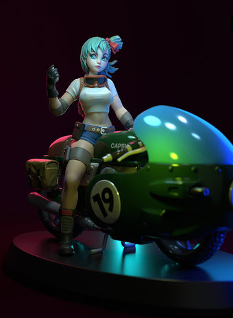 Brilliant Scientist with Bike Pinup 3D Resin Model
