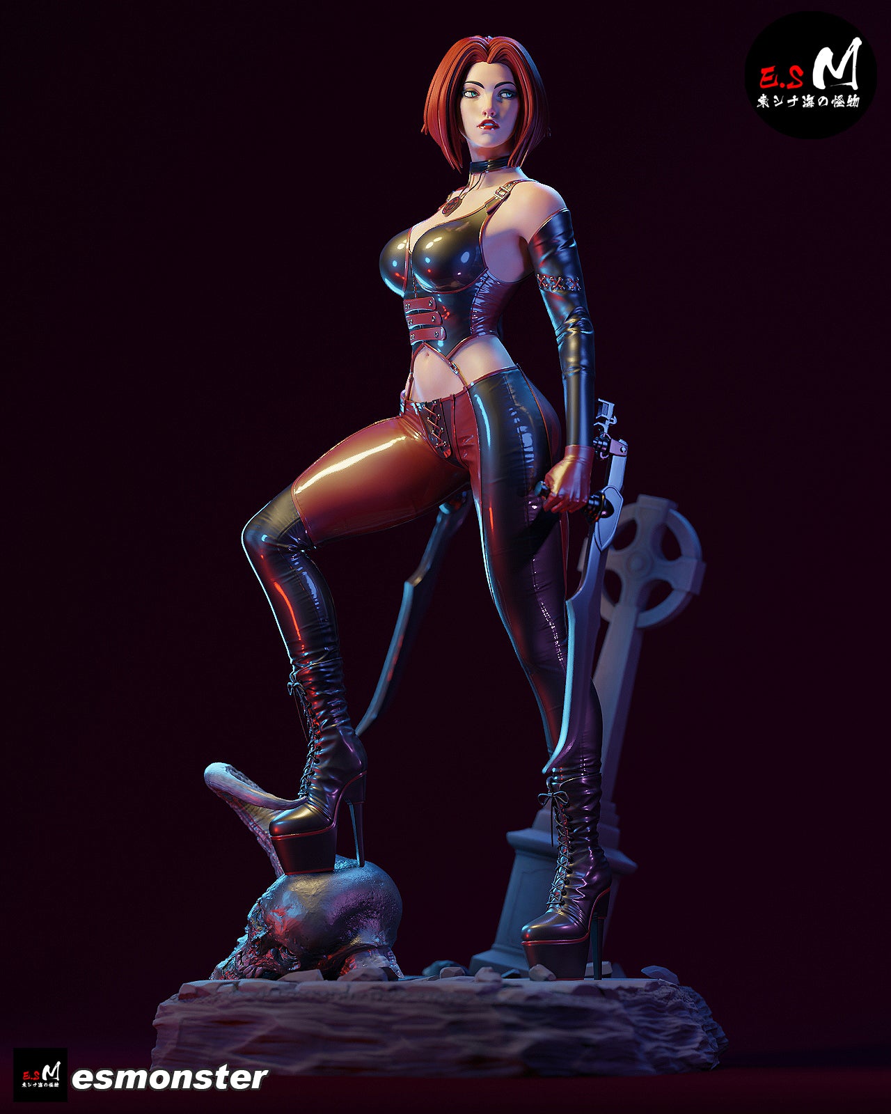 Vampire Hunter Adult Pinup 3D Resin Model