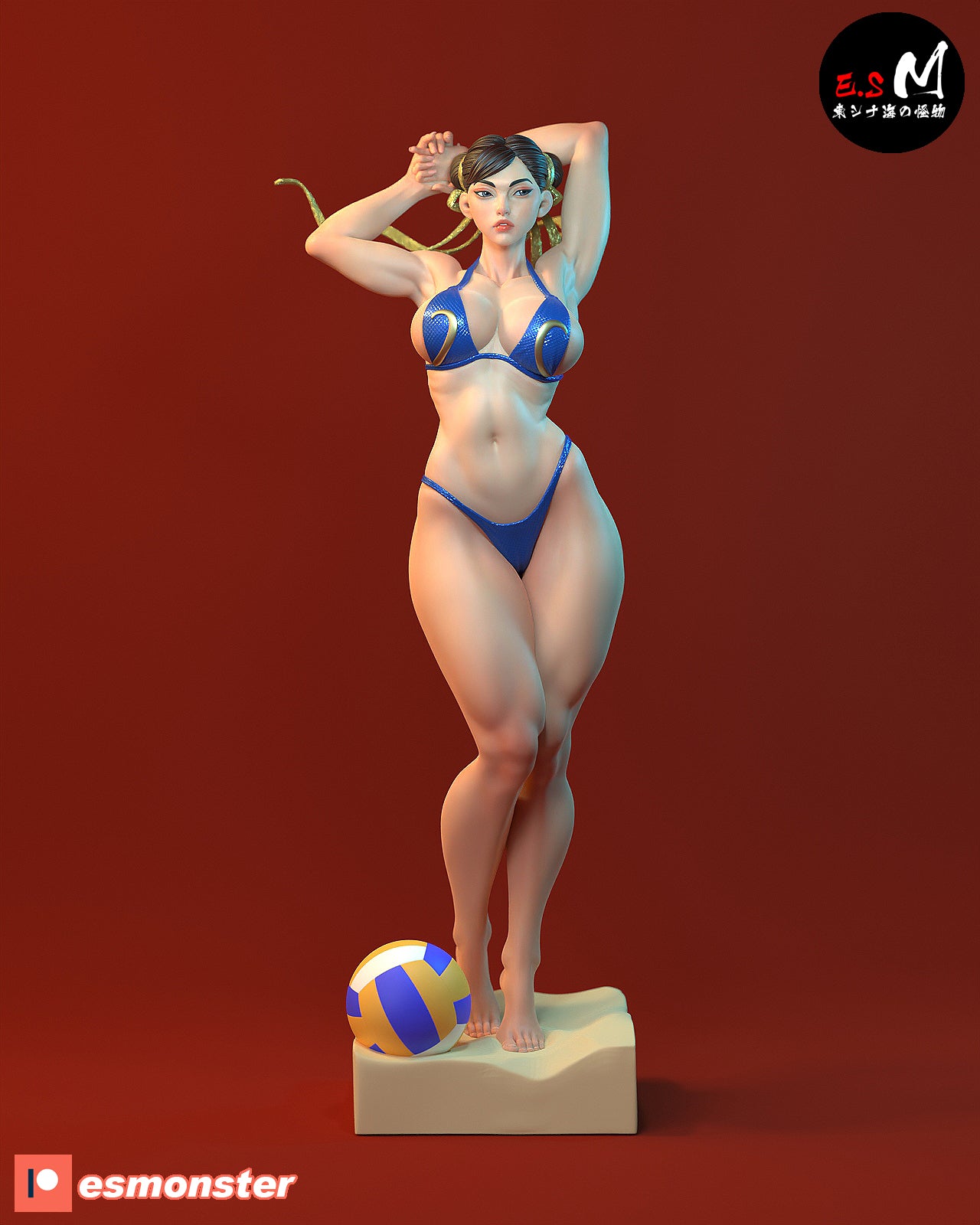 Chinese Fighter In Swimsuit Pinup 3D Resin Model