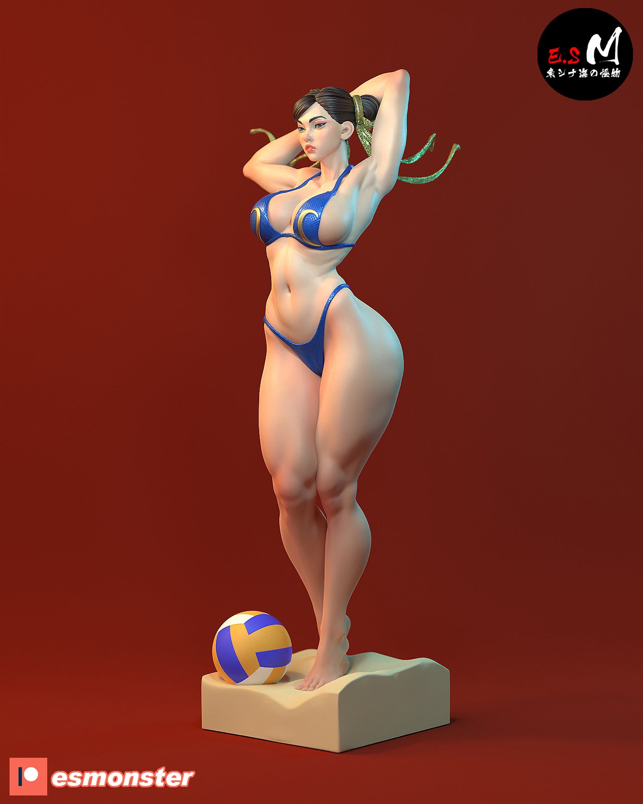 Chinese Fighter In Swimsuit Pinup 3D Resin Model