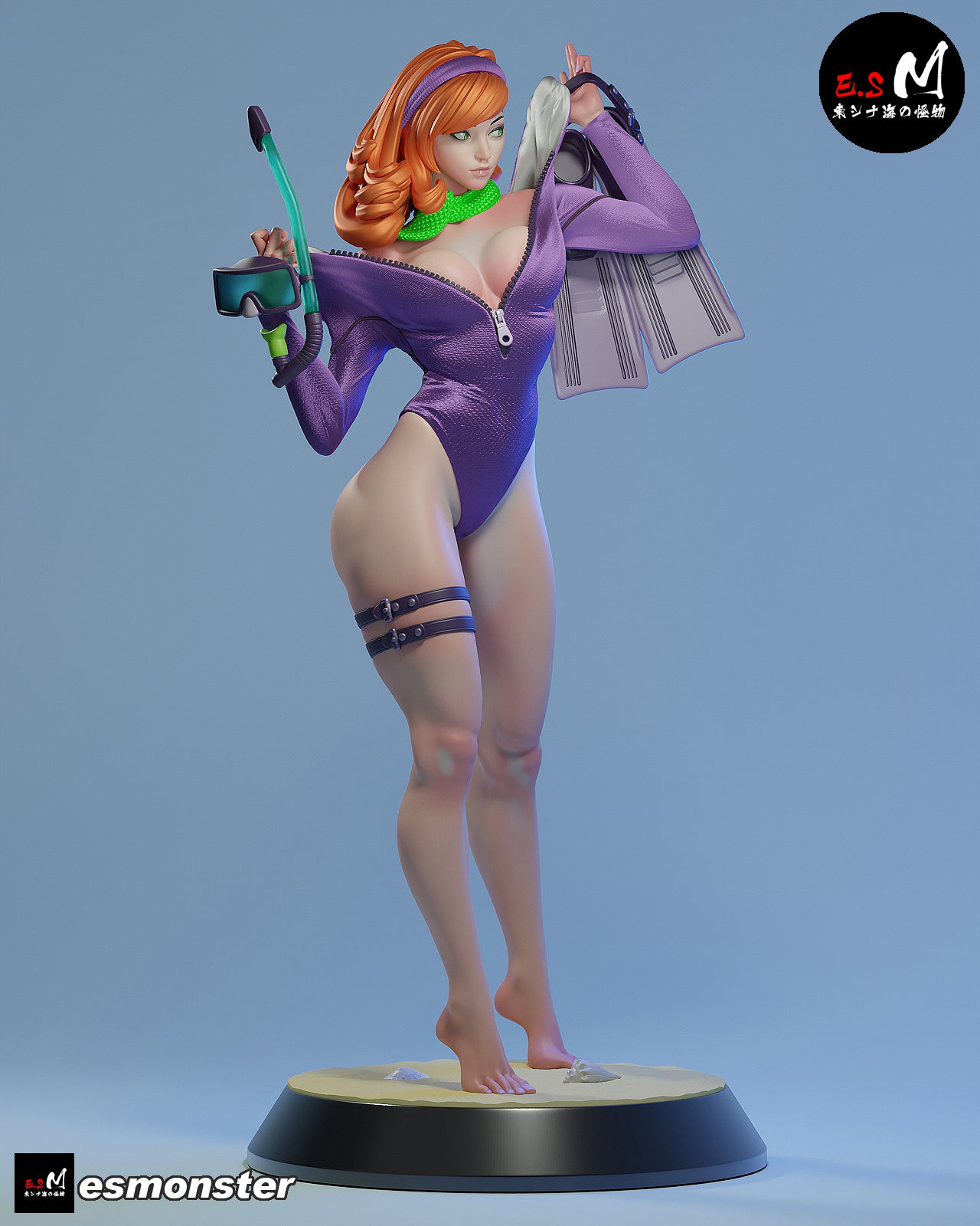 Popular Mystery Girl Adult Pinup 3D Resin Model