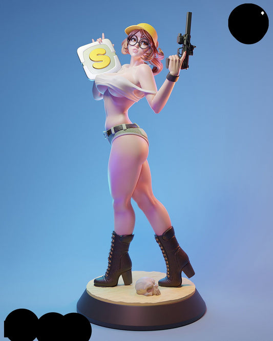 Mercenary Gunner Pinup 3D Resin Model