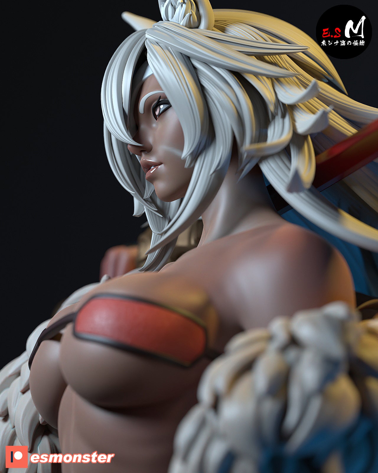 Swords Woman Pinup 3D Resin Model