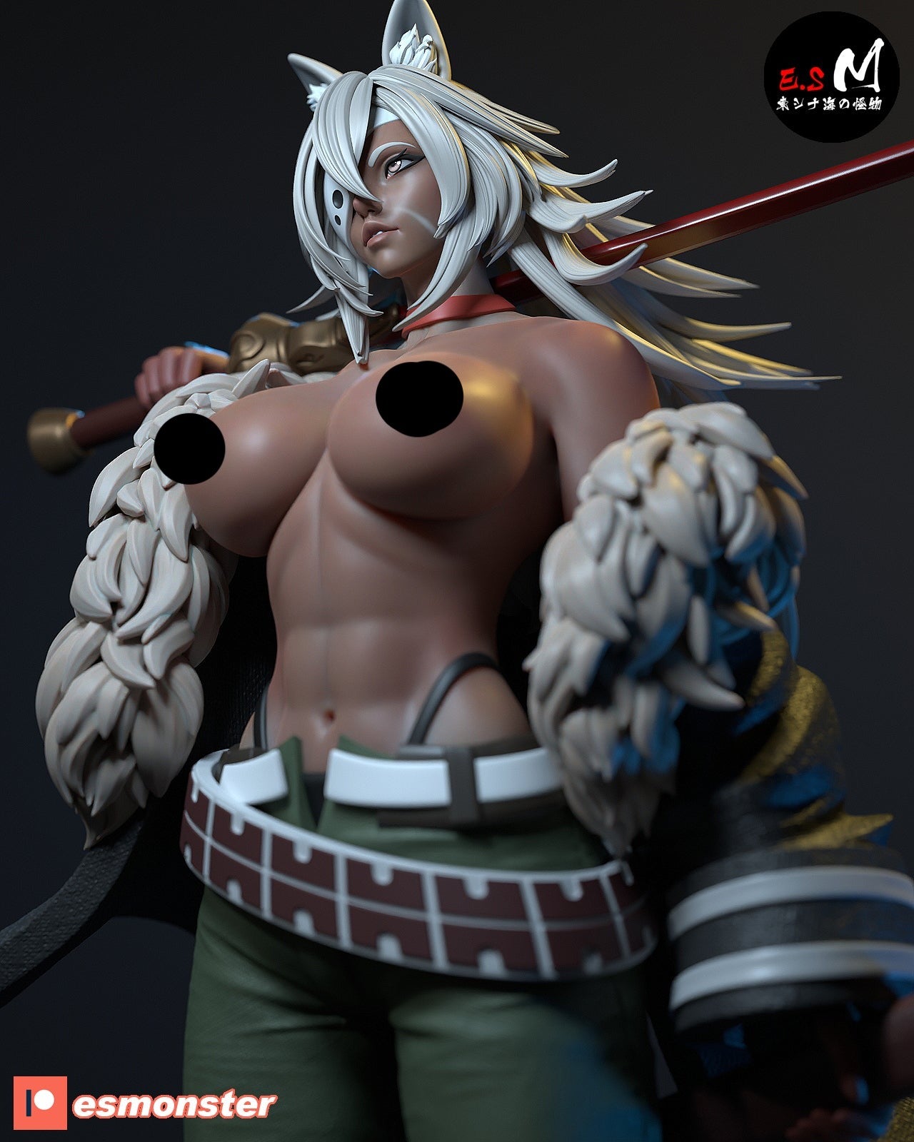 Swords Woman Pinup 3D Resin Model