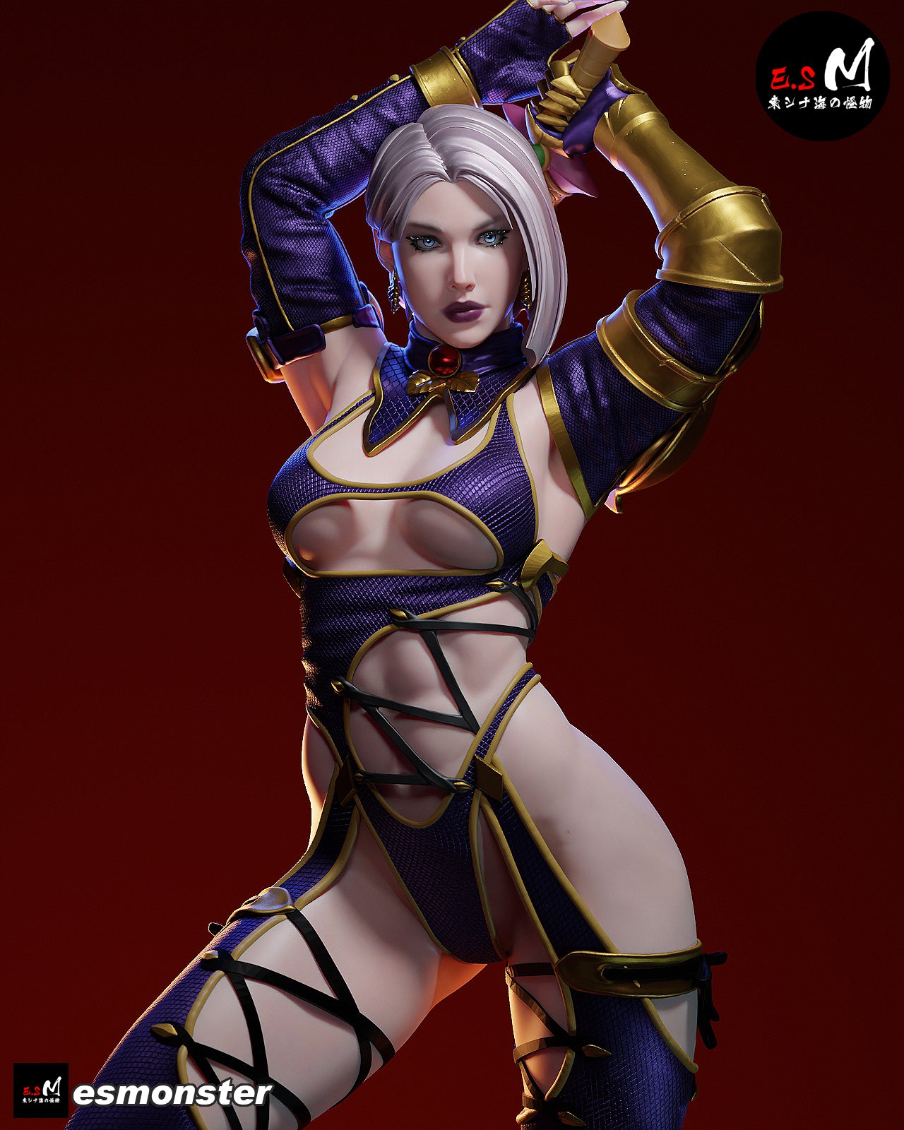 Bondage Fighter Adult Pinup 3D Resin Model