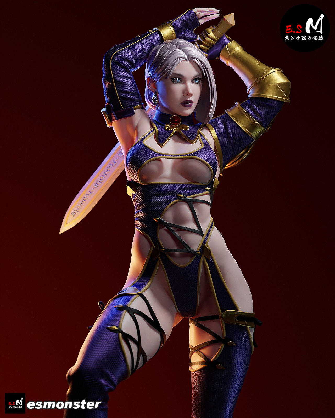 Bondage Fighter Adult Pinup 3D Resin Model