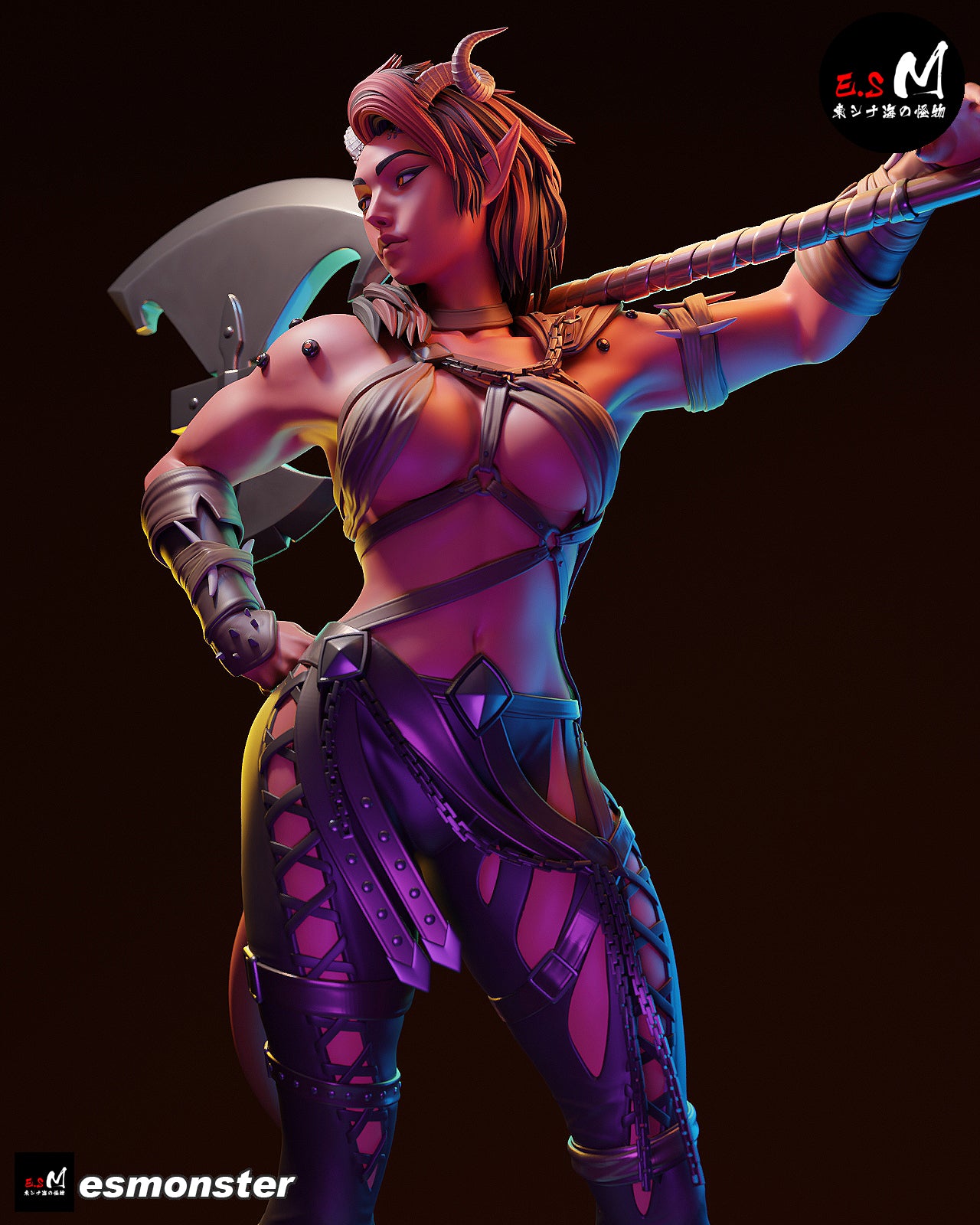 Demon Warrior Adult Pinup 3D Resin Model