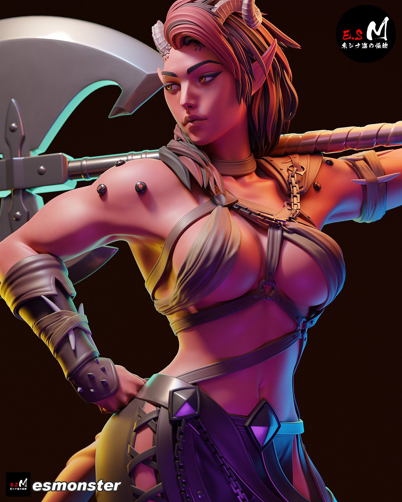 Demon Warrior Adult Pinup 3D Resin Model