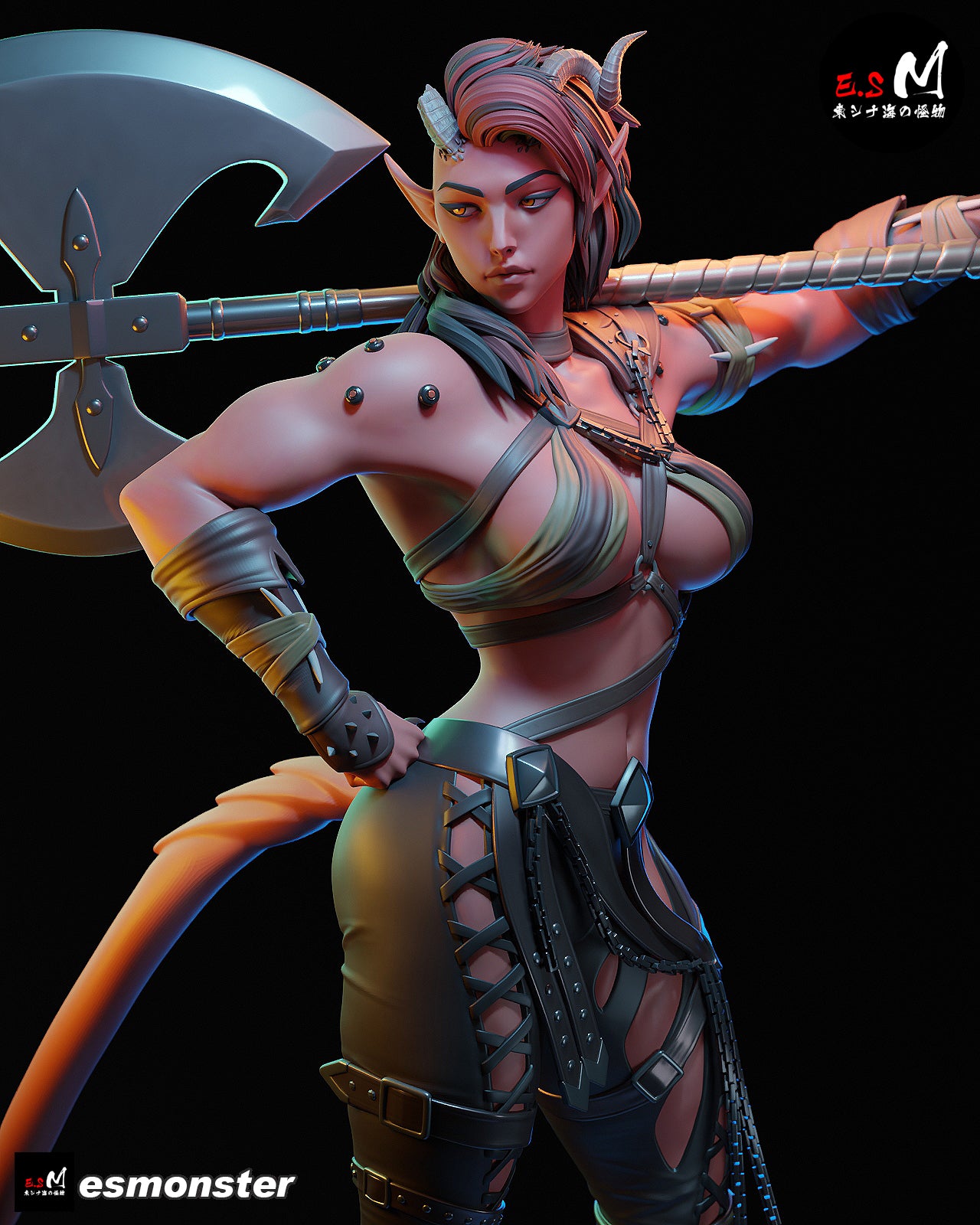 Demon Warrior Adult Pinup 3D Resin Model
