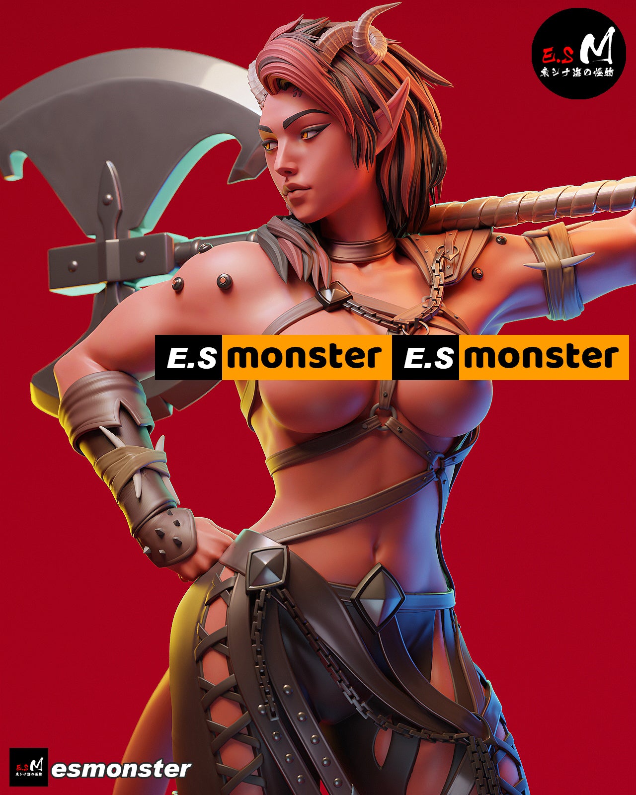 Demon Warrior Adult Pinup 3D Resin Model