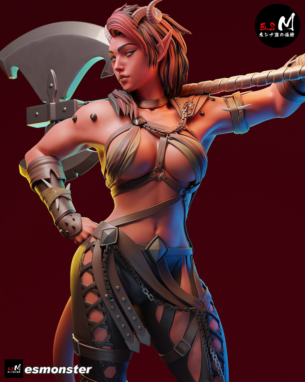 Demon Warrior Adult Pinup 3D Resin Model