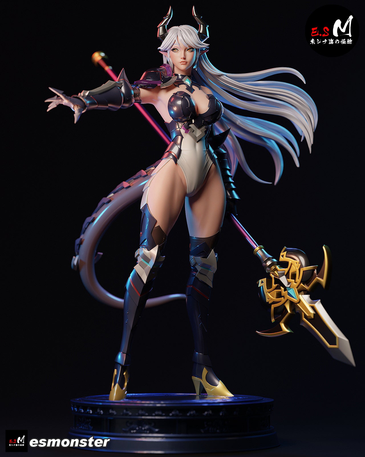 Dragon Knight Girl Adult Pinup 3D Resin Model