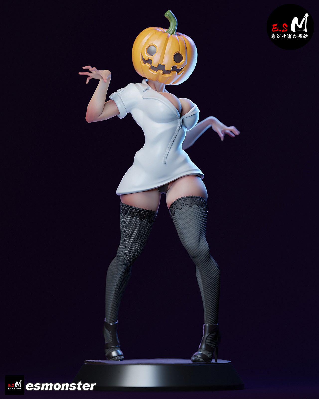 Pumpkin Cosplayer Adult Pinup 3D Resin Model