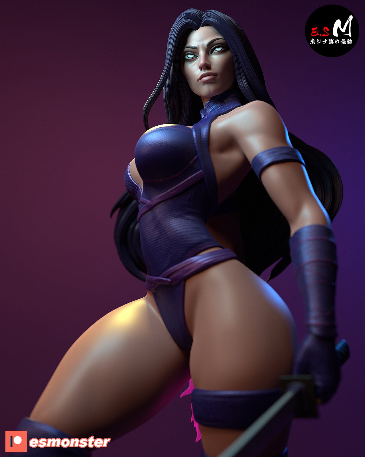 Psychic Assassin Pinup 3D Resin Model