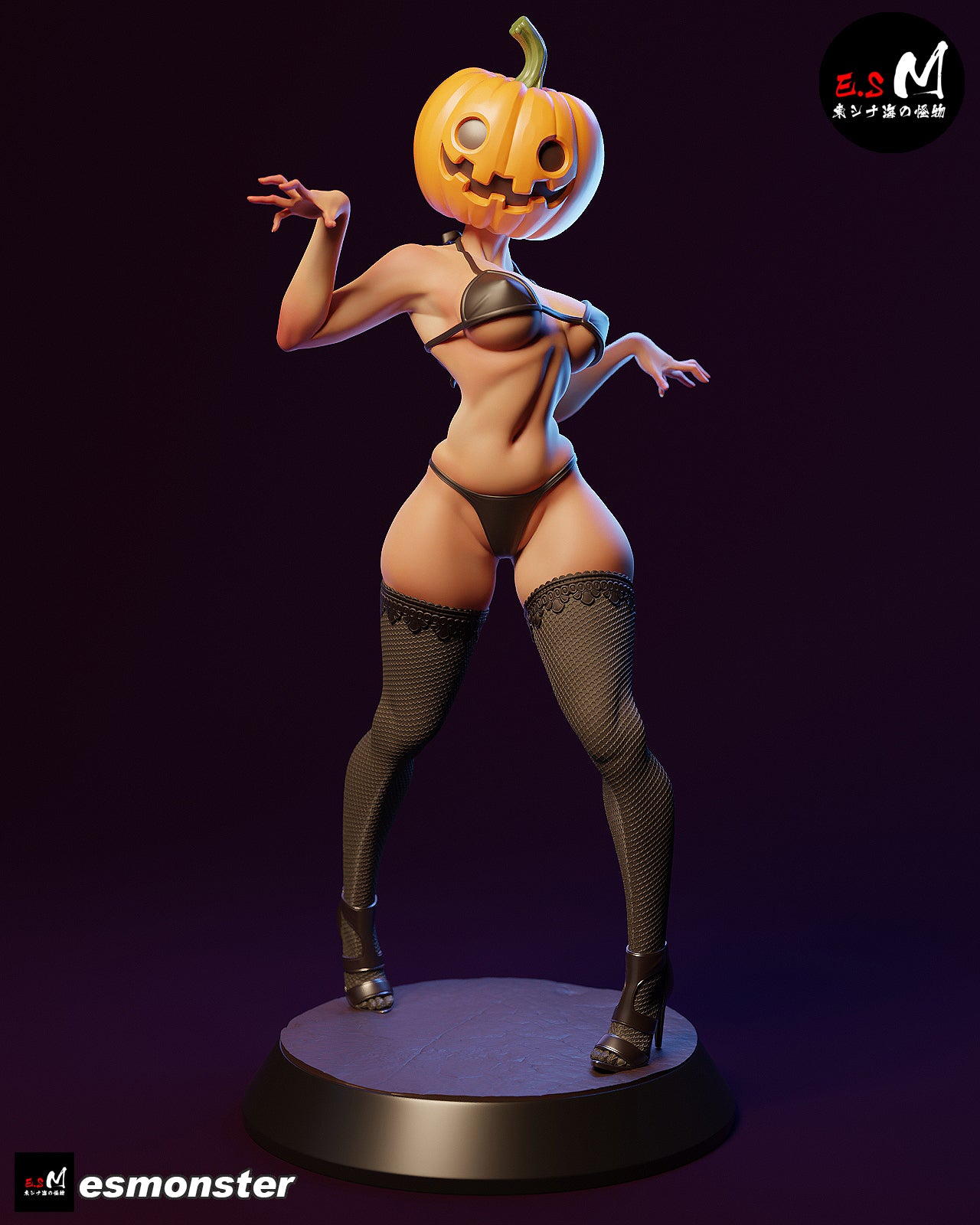 Pumpkin Cosplayer Adult Pinup 3D Resin Model