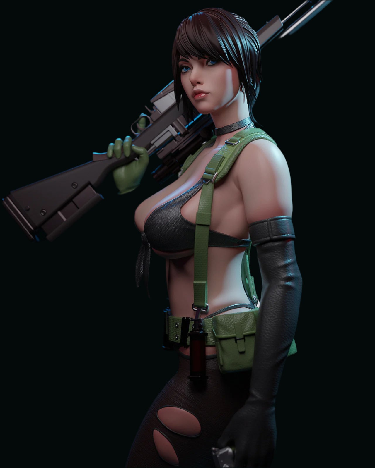 Silent Sniper Adult Pinup 3D Resin Model