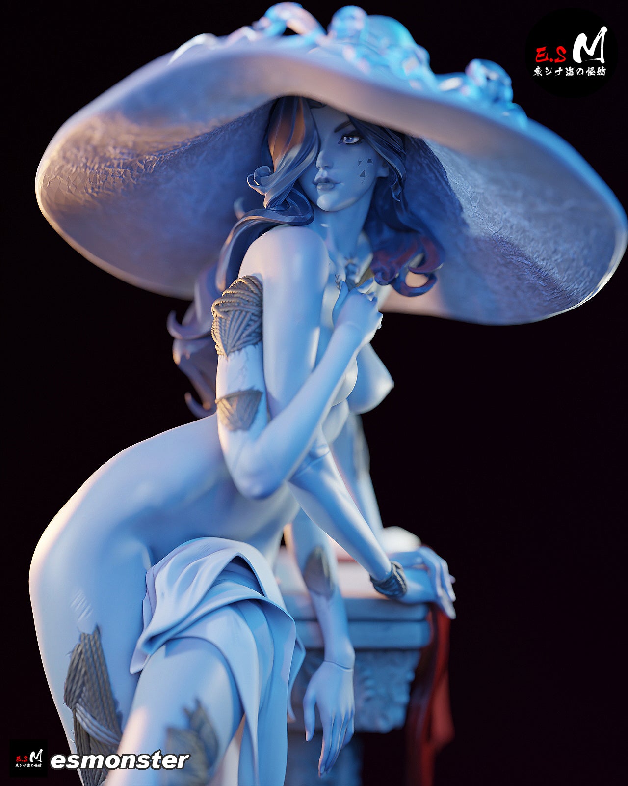 Moon Maiden Adult Pinup 3D Resin Model