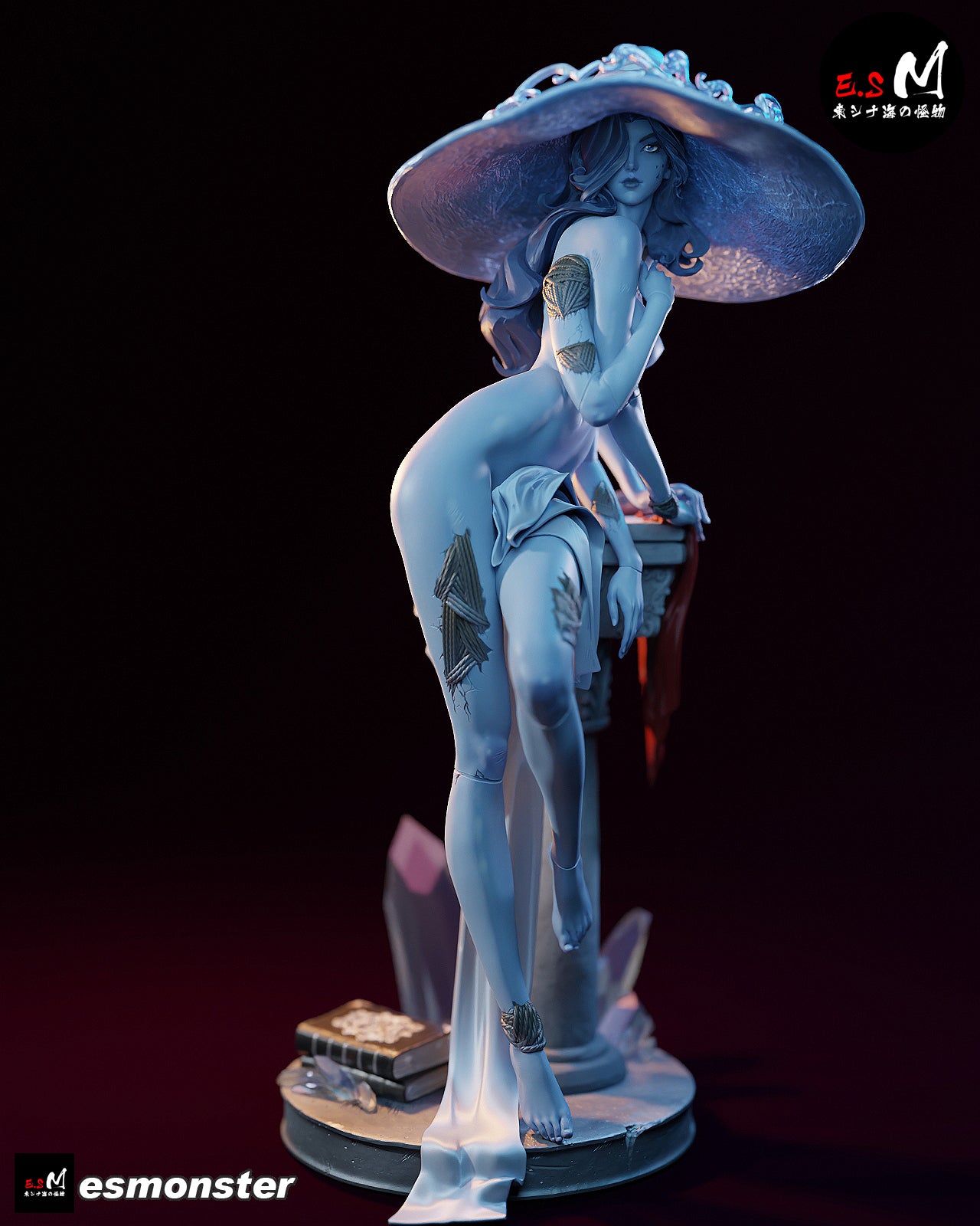 Moon Maiden Adult Pinup 3D Resin Model