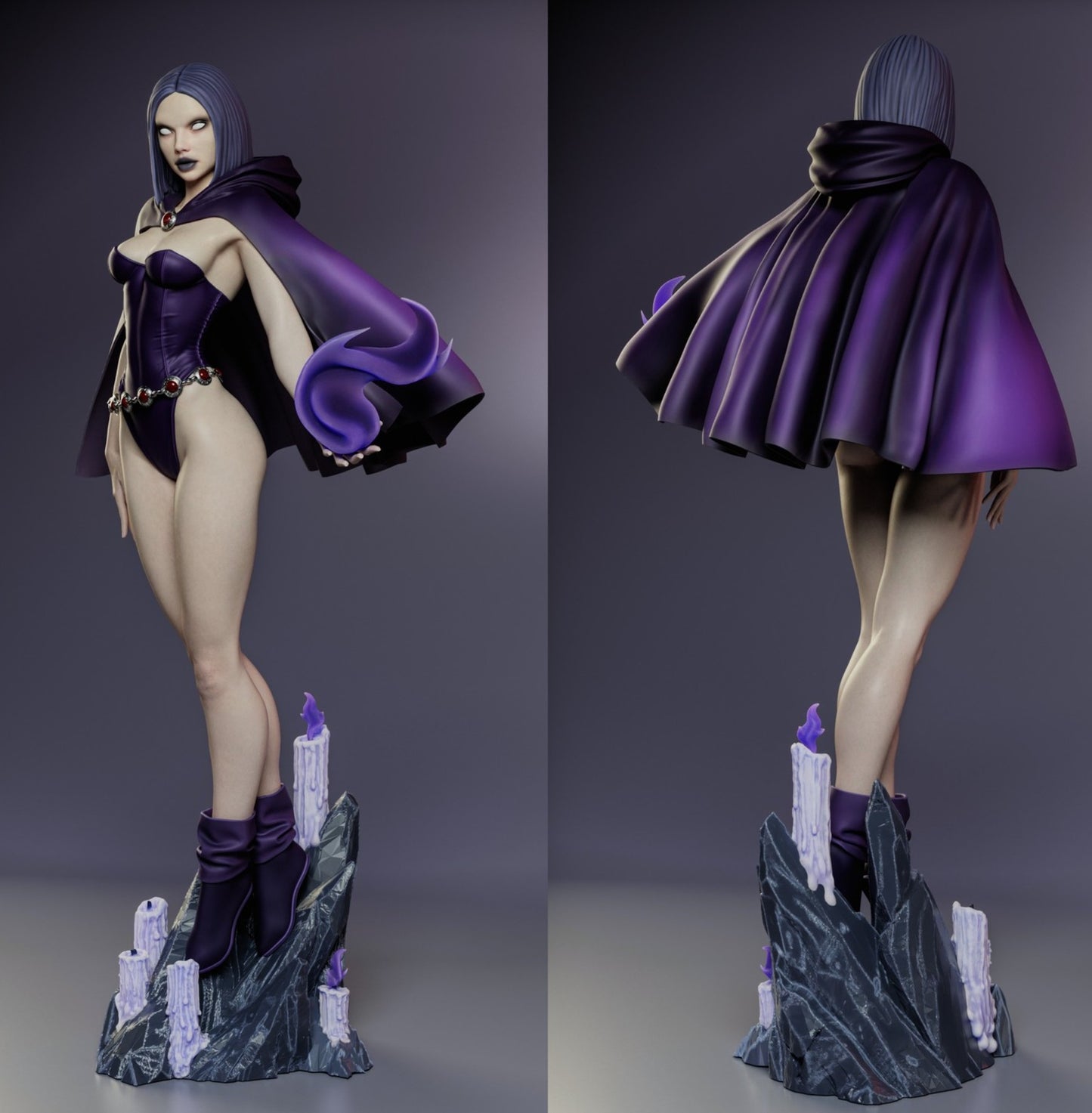 Magical Goth Girl Adult Pinup 3D Resin Model
