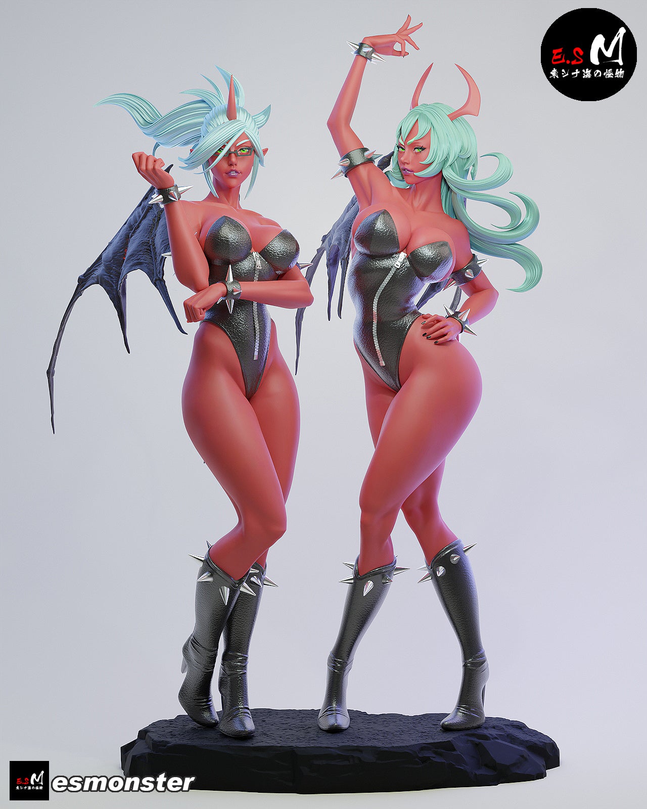 Demonic Sisters Bunny Adult Pinup 3D Resin Model