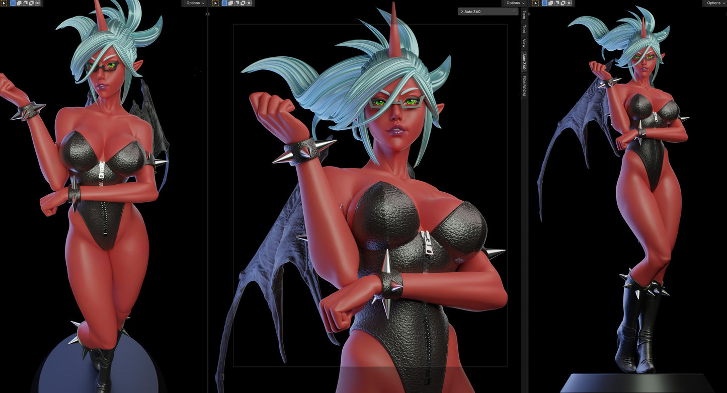 Demonic Sisters Bunny Adult Pinup 3D Resin Model