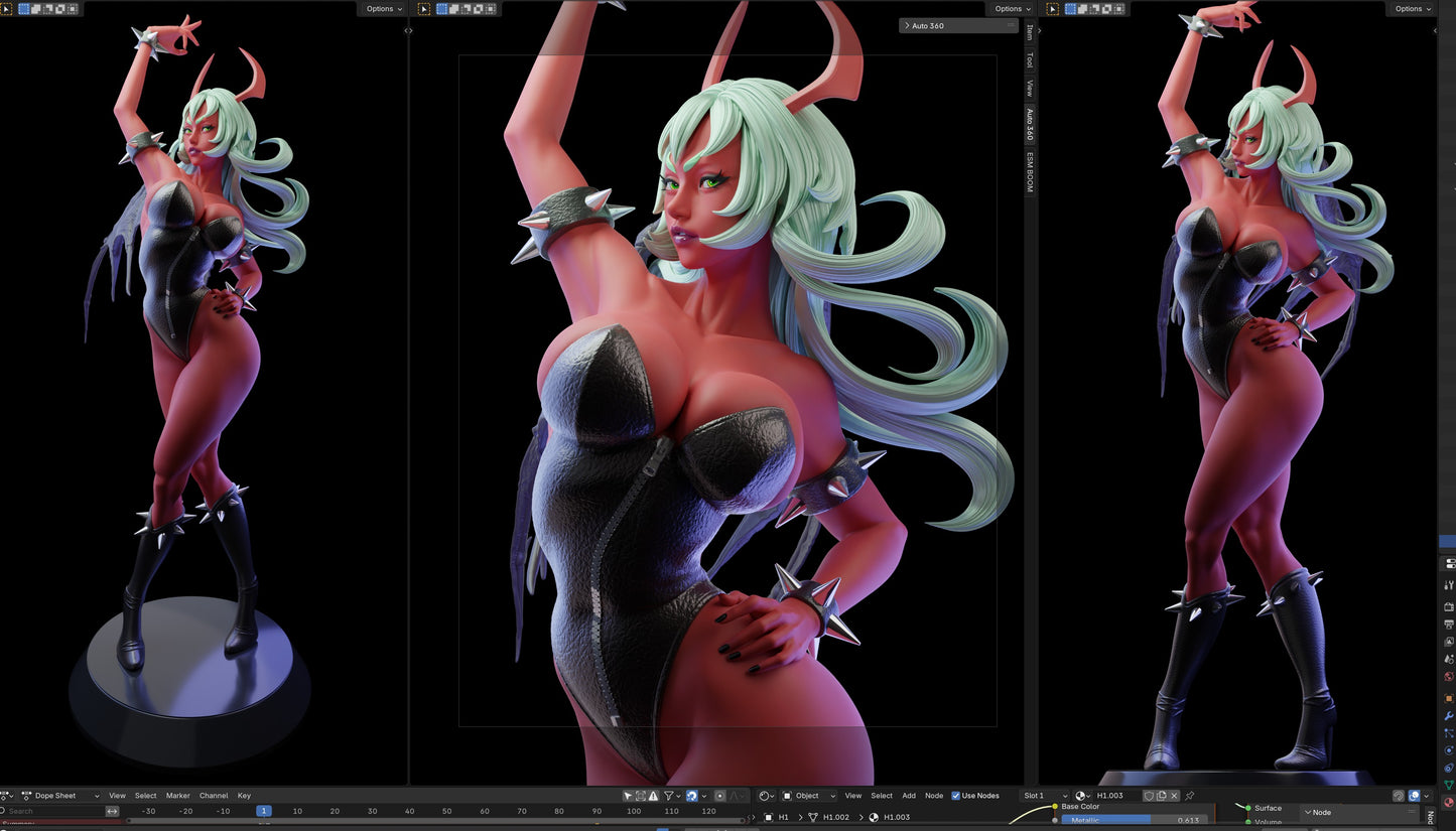 Demonic Sisters Bunny Adult Pinup 3D Resin Model