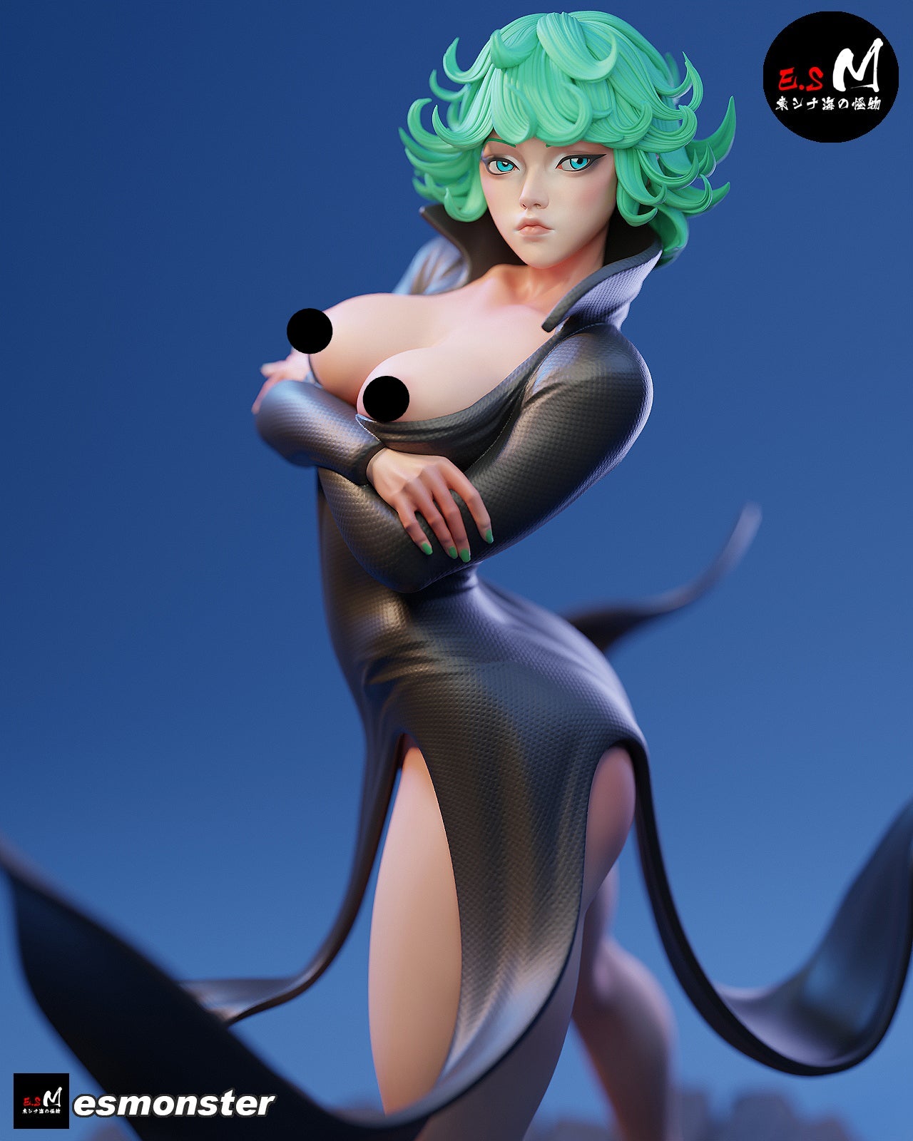 Emerald Eyed Girl Adult Pinup 3D Resin Model