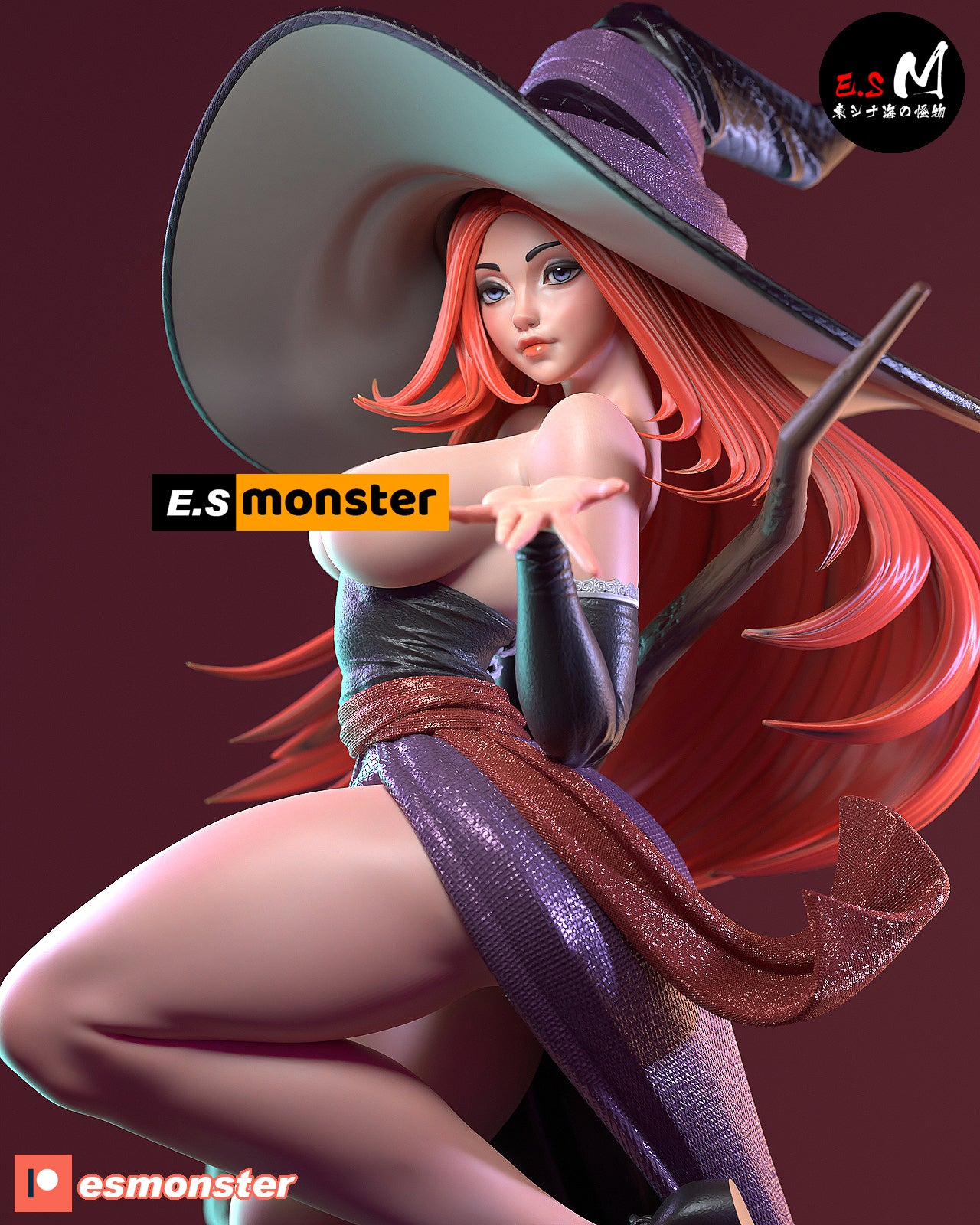 Sorceress Pinup 3D Resin Model