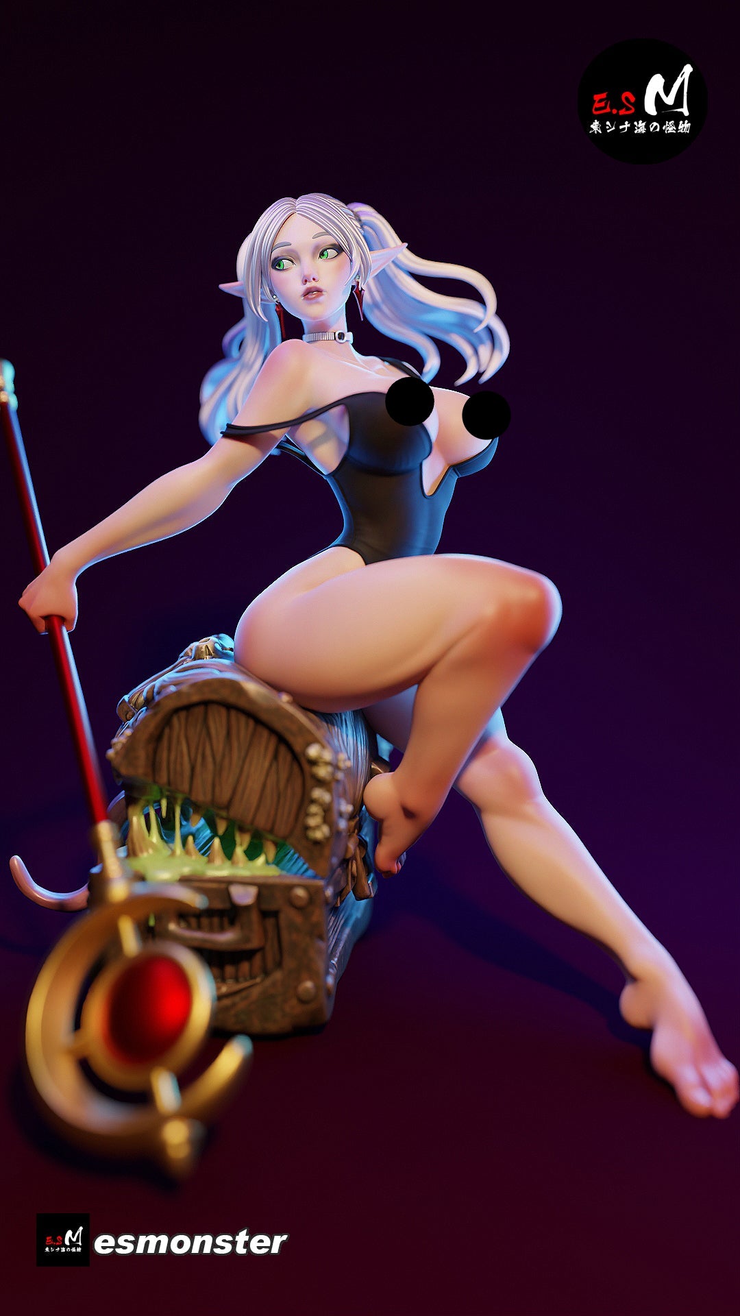 Elvish Mage Adult Pinup 3D ABS Resin Model