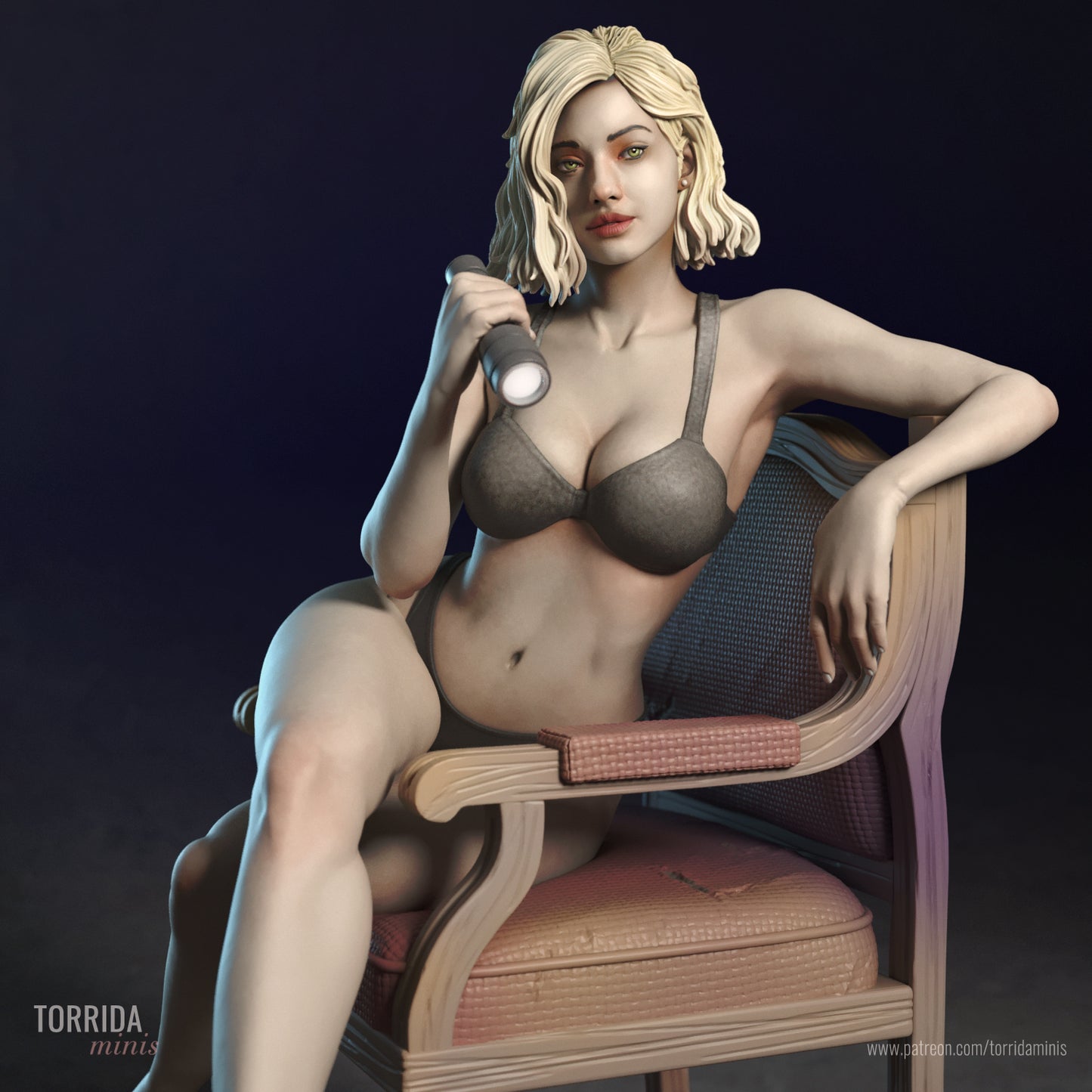 Investigating Girl Pinup Adult 3D Resin Figurine Model Kit