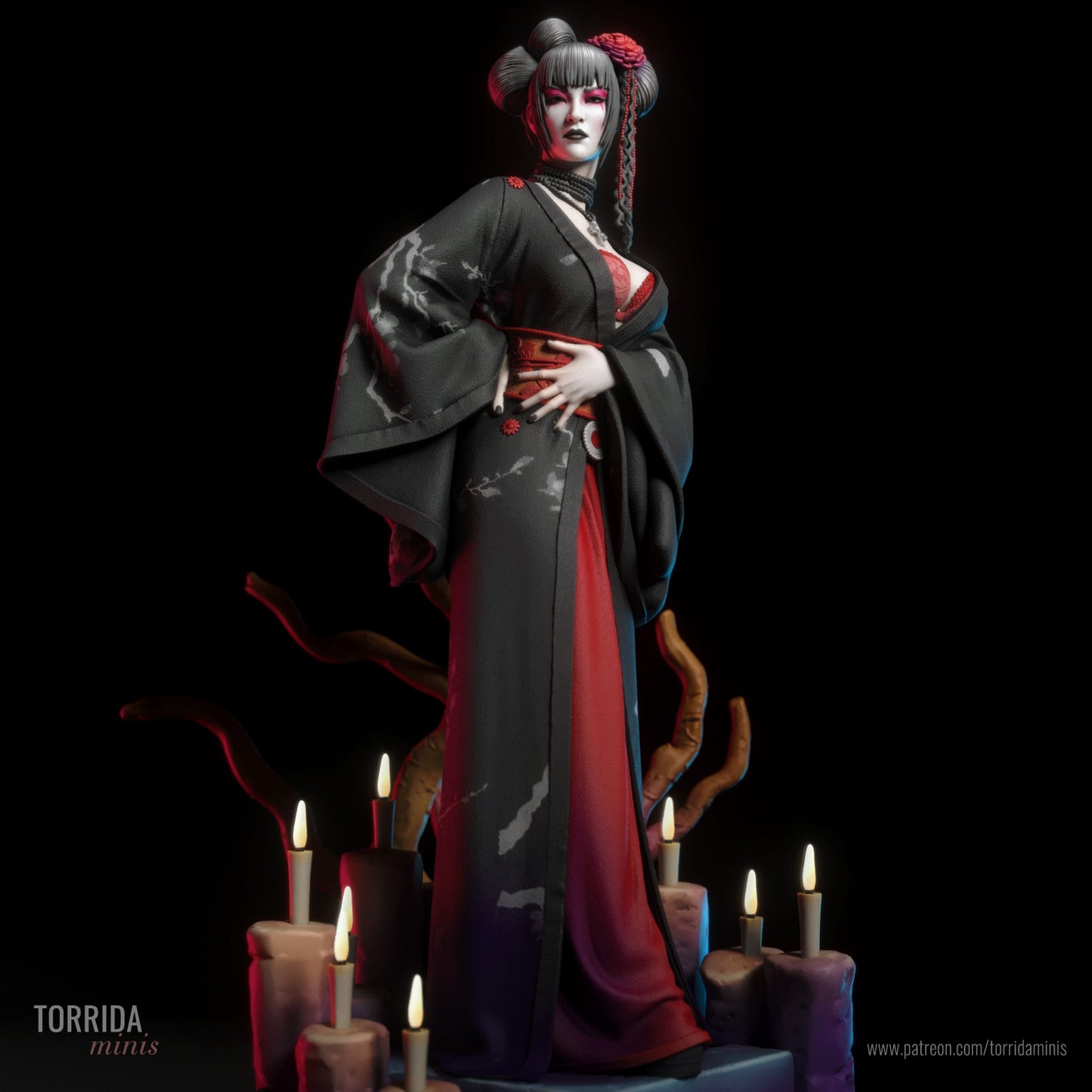 Gothic Geisha Adult 3D Resin Figurine Model Kit