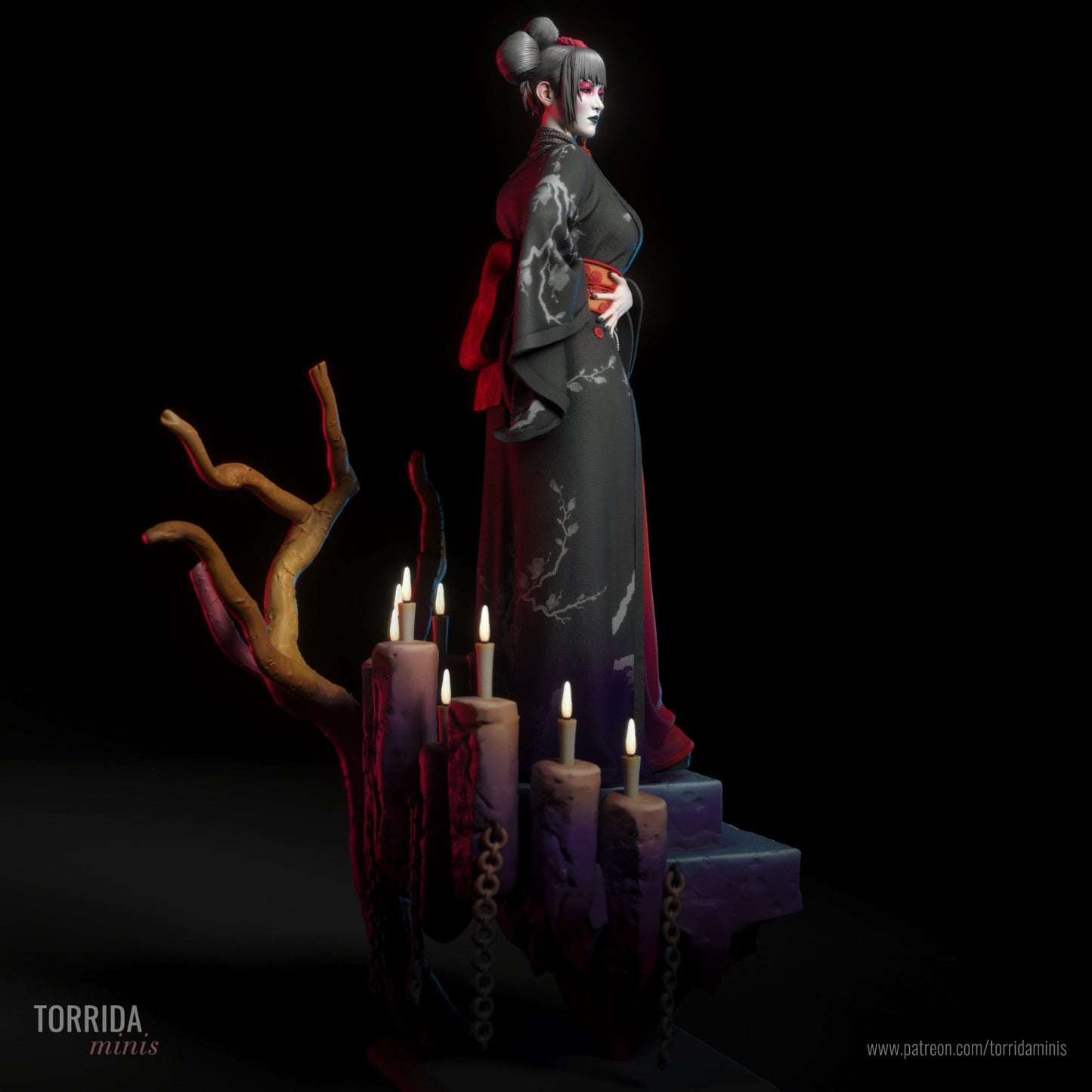 Gothic Geisha Adult 3D Resin Figurine Model Kit