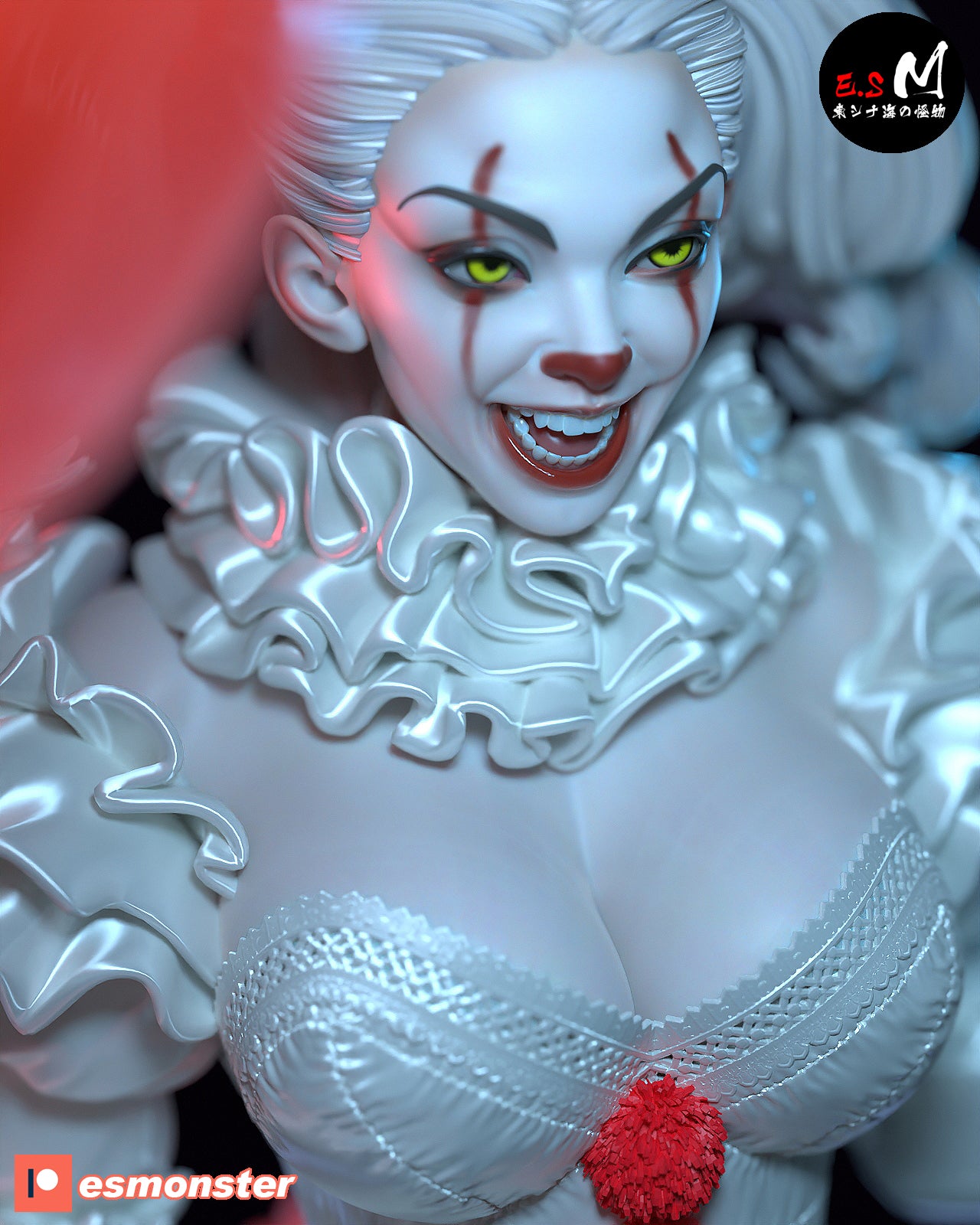 Killer Clown Adult Pinup 3D Resin Model