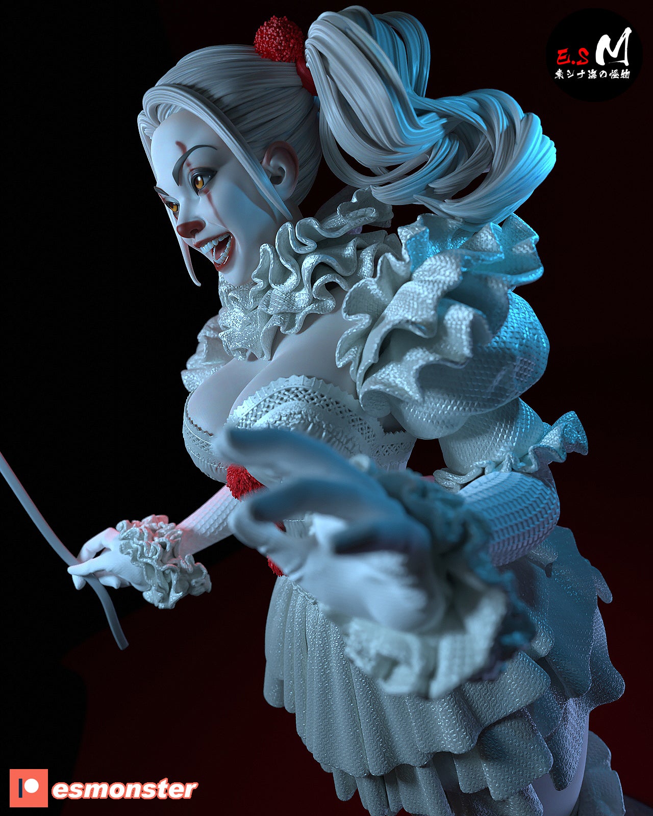 Killer Clown Adult Pinup 3D Resin Model