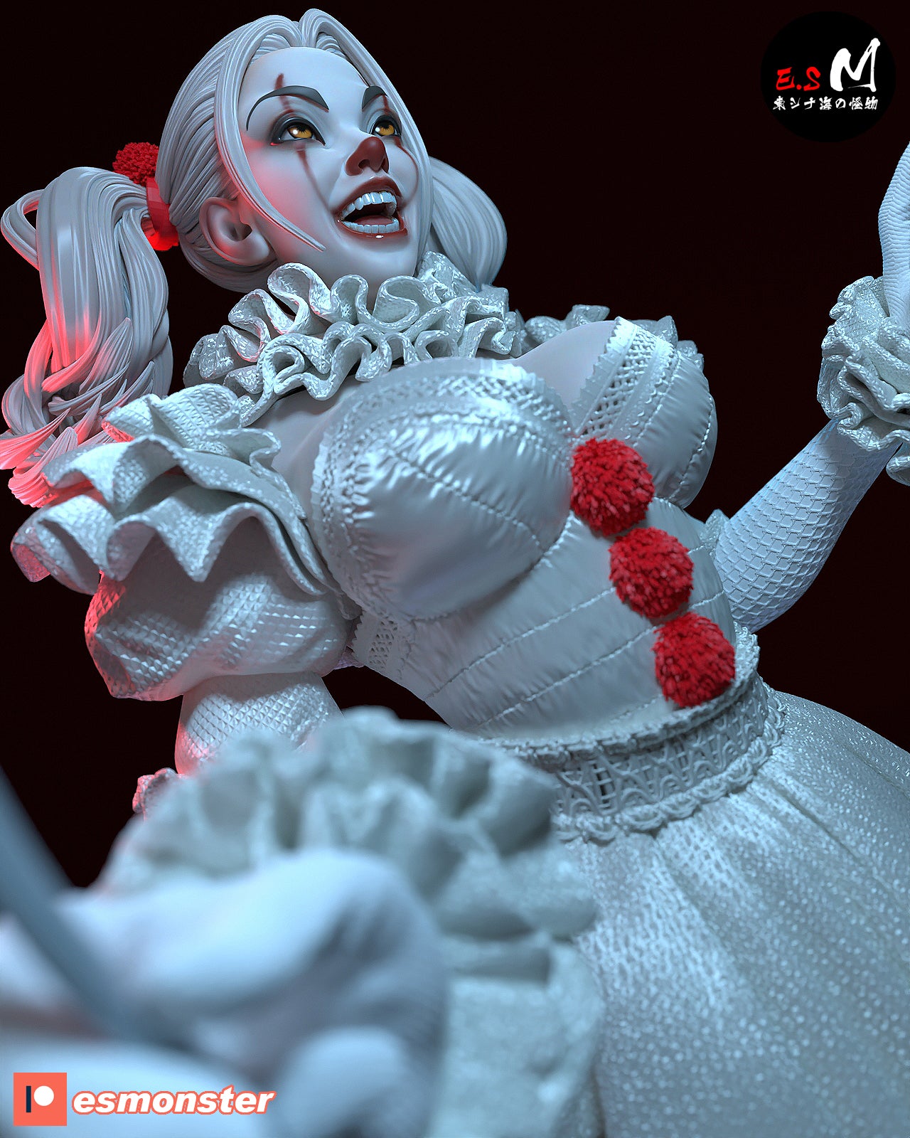 Killer Clown Adult Pinup 3D Resin Model