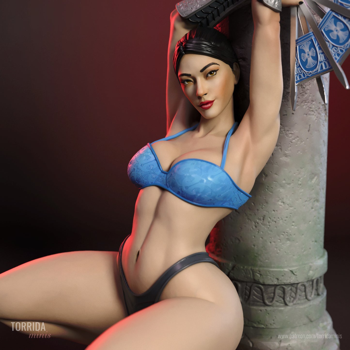 Princess Fighter Pinup Adult 3D Resin Figurine Model Kit