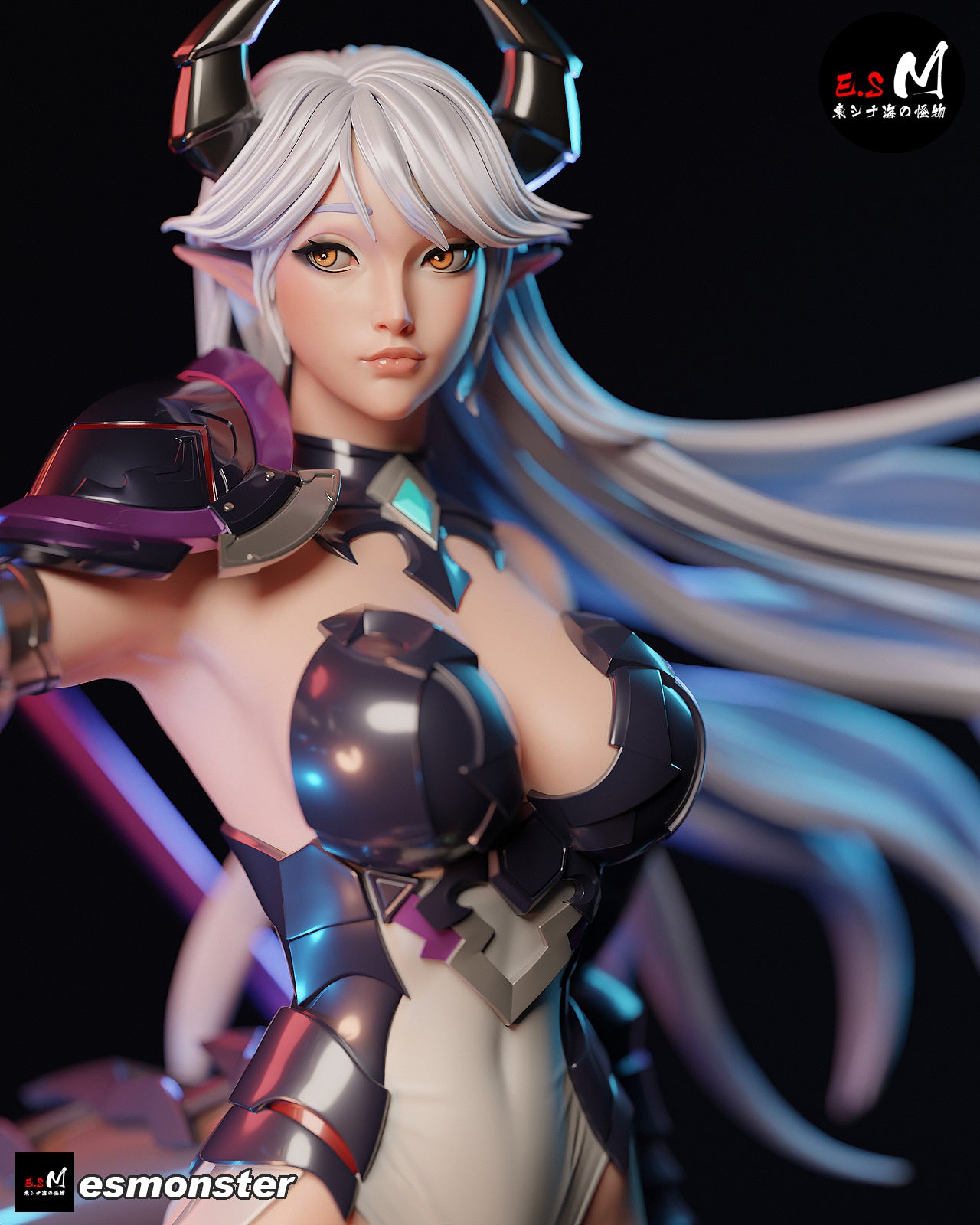 Dragon Knight Girl Adult Pinup 3D Resin Model