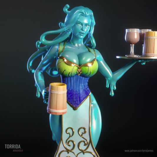 OC Lyra Flow Barmaid Pinup Adult 3D Resin Figurine Model Kit
