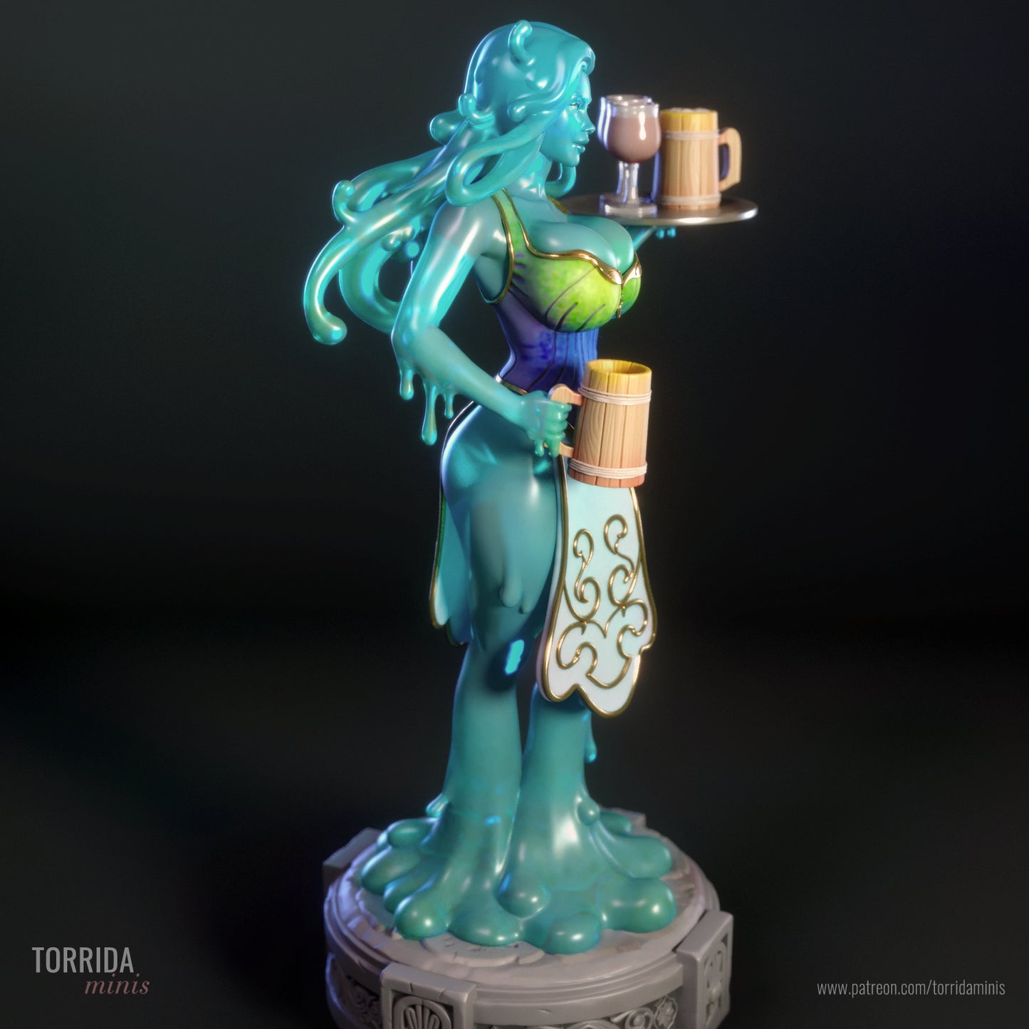 OC Lyra Flow Barmaid Pinup Adult 3D Resin Figurine Model Kit