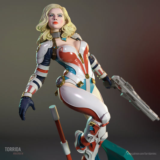 Margot The Laser Gunner Pinup Adult 3D Resin Figurine Model Kit