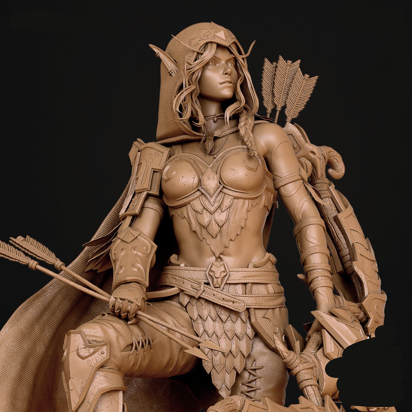 Elf Hunter Pinup Adult 3D Resin Figurine Model Kit
