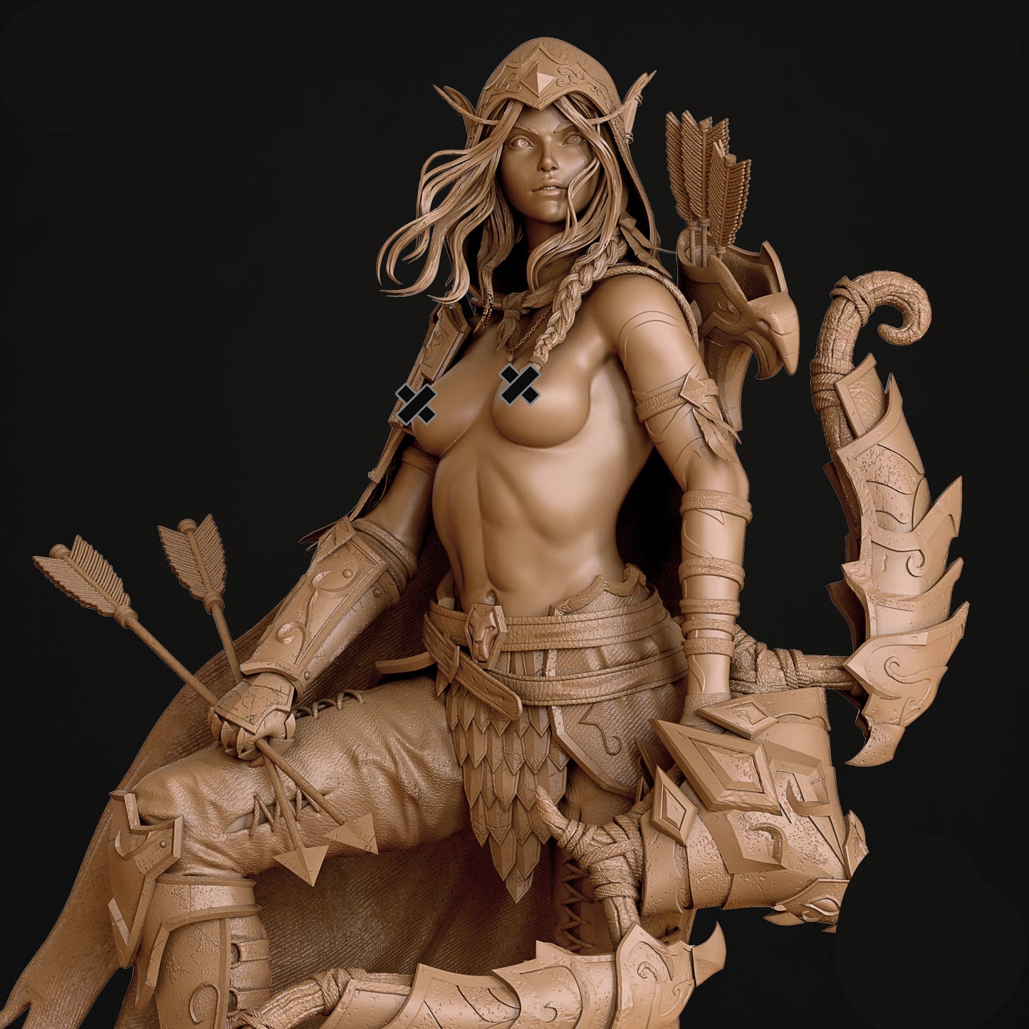 Elf Hunter Pinup Adult 3D Resin Figurine Model Kit