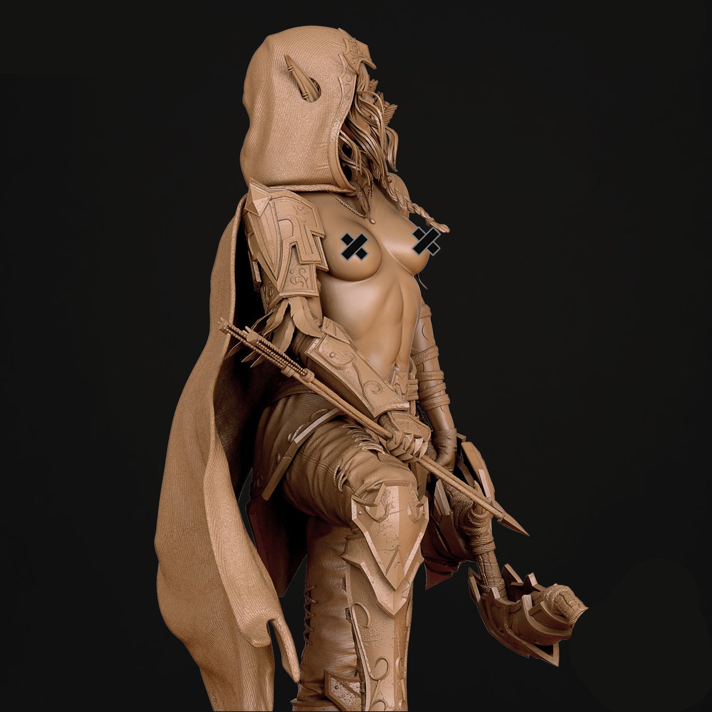 Elf Hunter Pinup Adult 3D Resin Figurine Model Kit