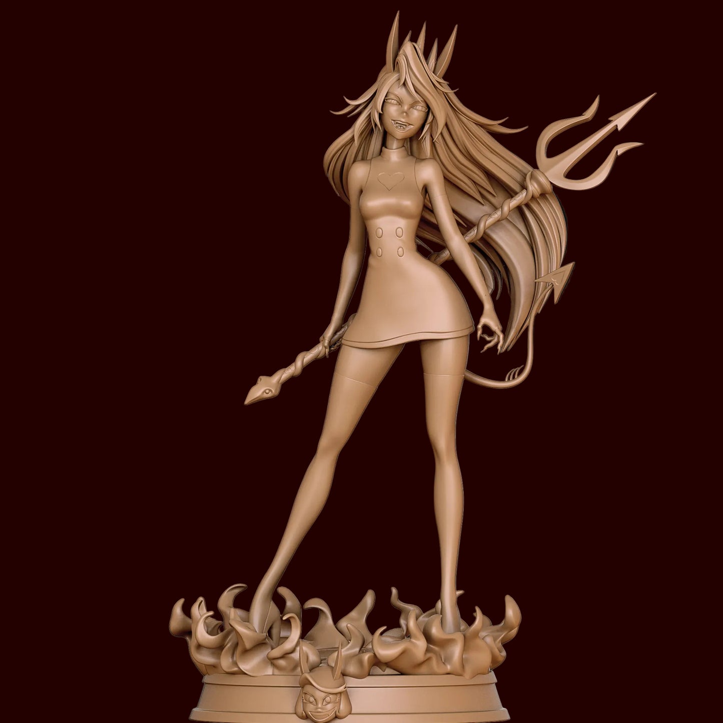 Cheerful Demon Pinup Adult 3D Resin Figurine Model Kit