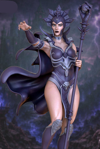 Evil Sorceress Pinup Adult 3D ABS Resin Figurine Model Kit