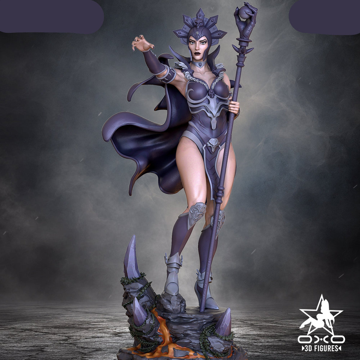 Evil Sorceress Pinup Adult 3D ABS Resin Figurine Model Kit