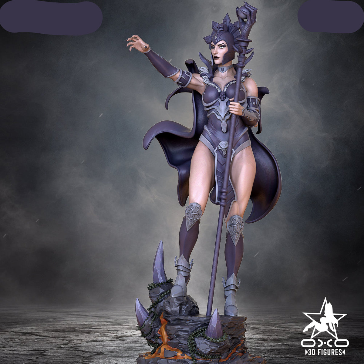 Evil Sorceress Pinup Adult 3D ABS Resin Figurine Model Kit