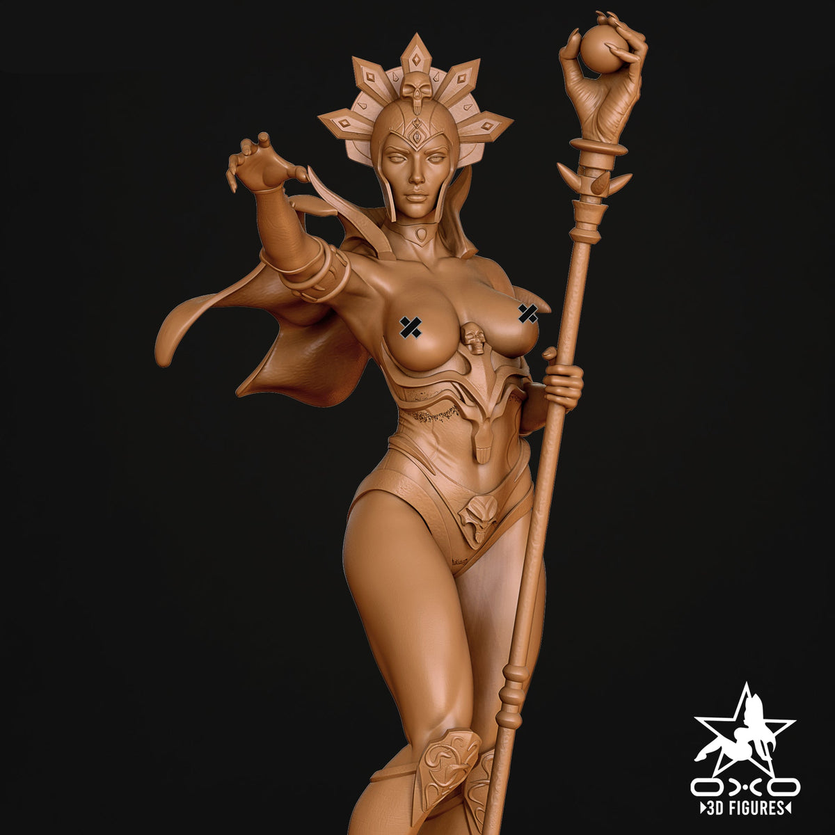 Evil Sorceress Pinup Adult 3D ABS Resin Figurine Model Kit