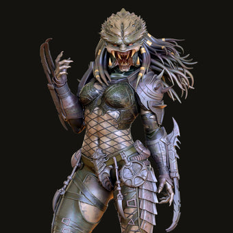 Female Trophy Hunter Alien Pinup Adult 3D Resin Figurine Model Kit