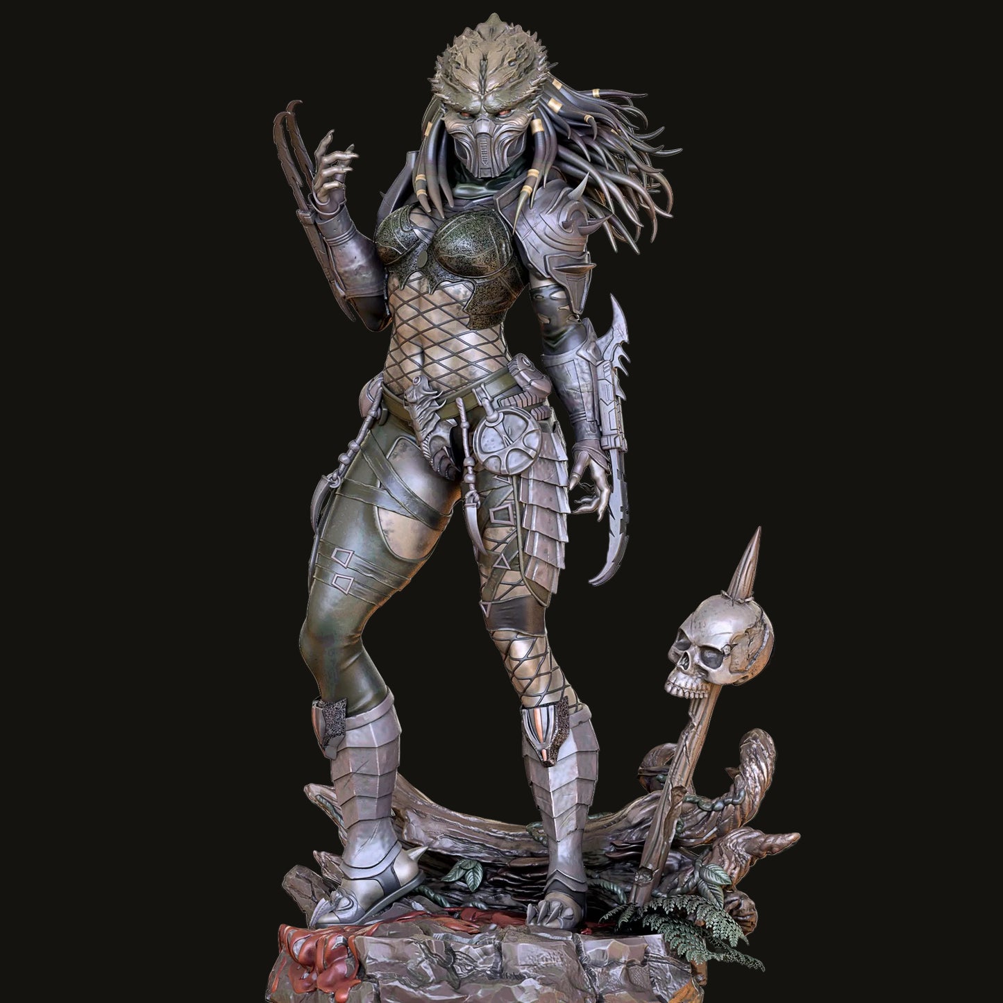 Female Trophy Hunter Alien Pinup Adult 3D Resin Figurine Model Kit